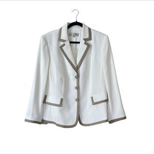 Tahari White and Tan Blazer